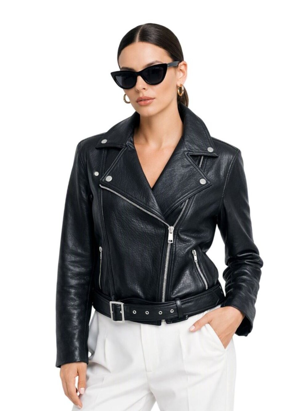 Old Navy The It Jacket Women L Black Faux Leather Moto Biker Jacket City Classic